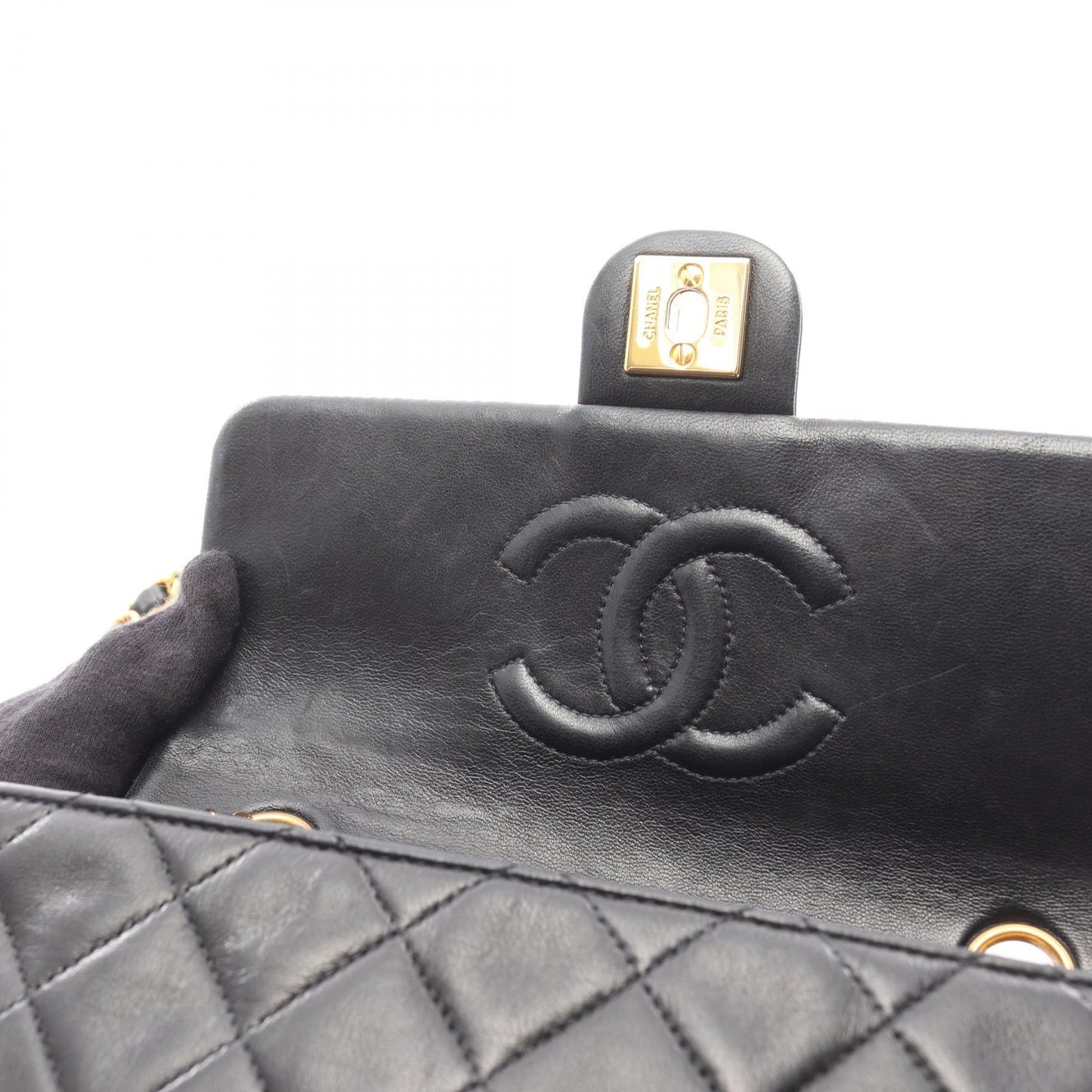 ミニマトラッセ20 チェーンショルダーバッグ ラムスキン ブラック ゴールド金具 シャネル バッグ CHANEL