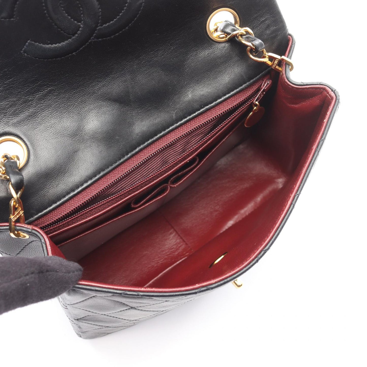 ミニマトラッセ20 チェーンショルダーバッグ ラムスキン ブラック ゴールド金具 シャネル バッグ CHANEL