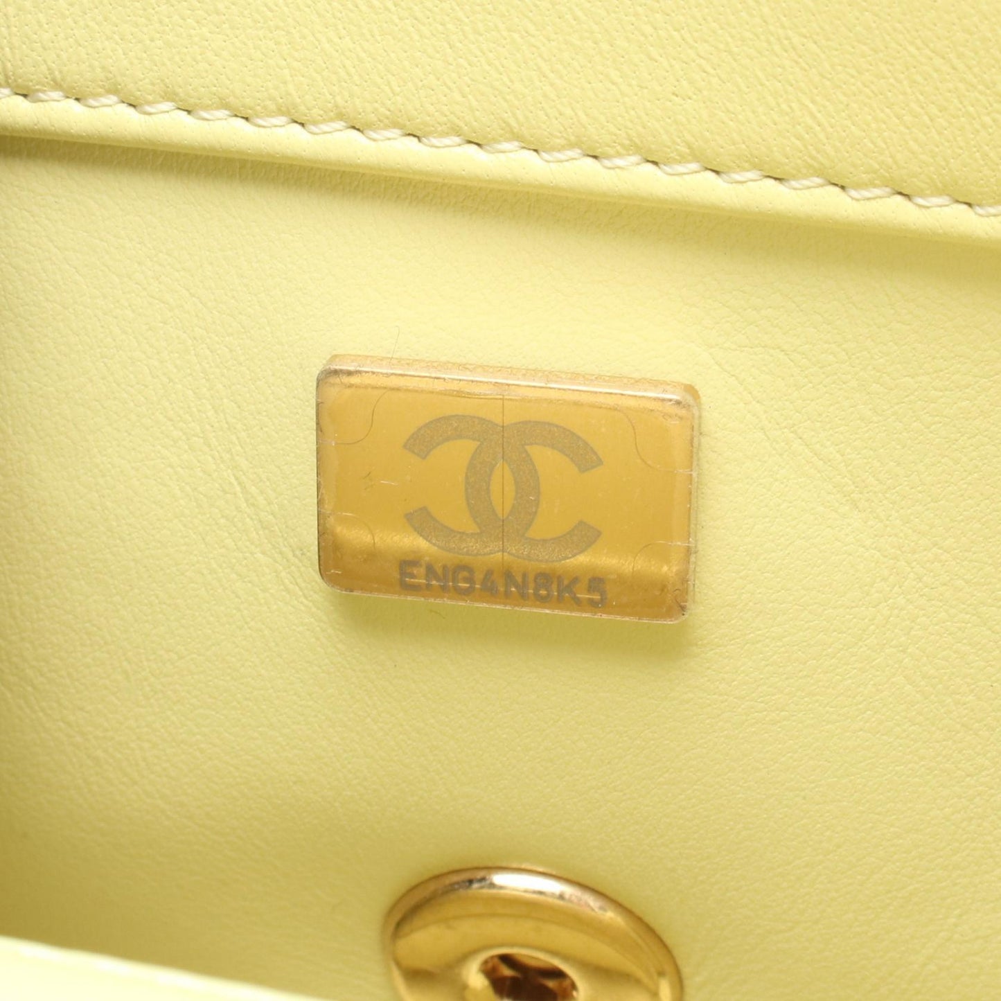 マトラッセ ココマーク チェーンショルダーバッグ レザー ライトイエロー ゴールド金具 シャネル バッグ CHANEL