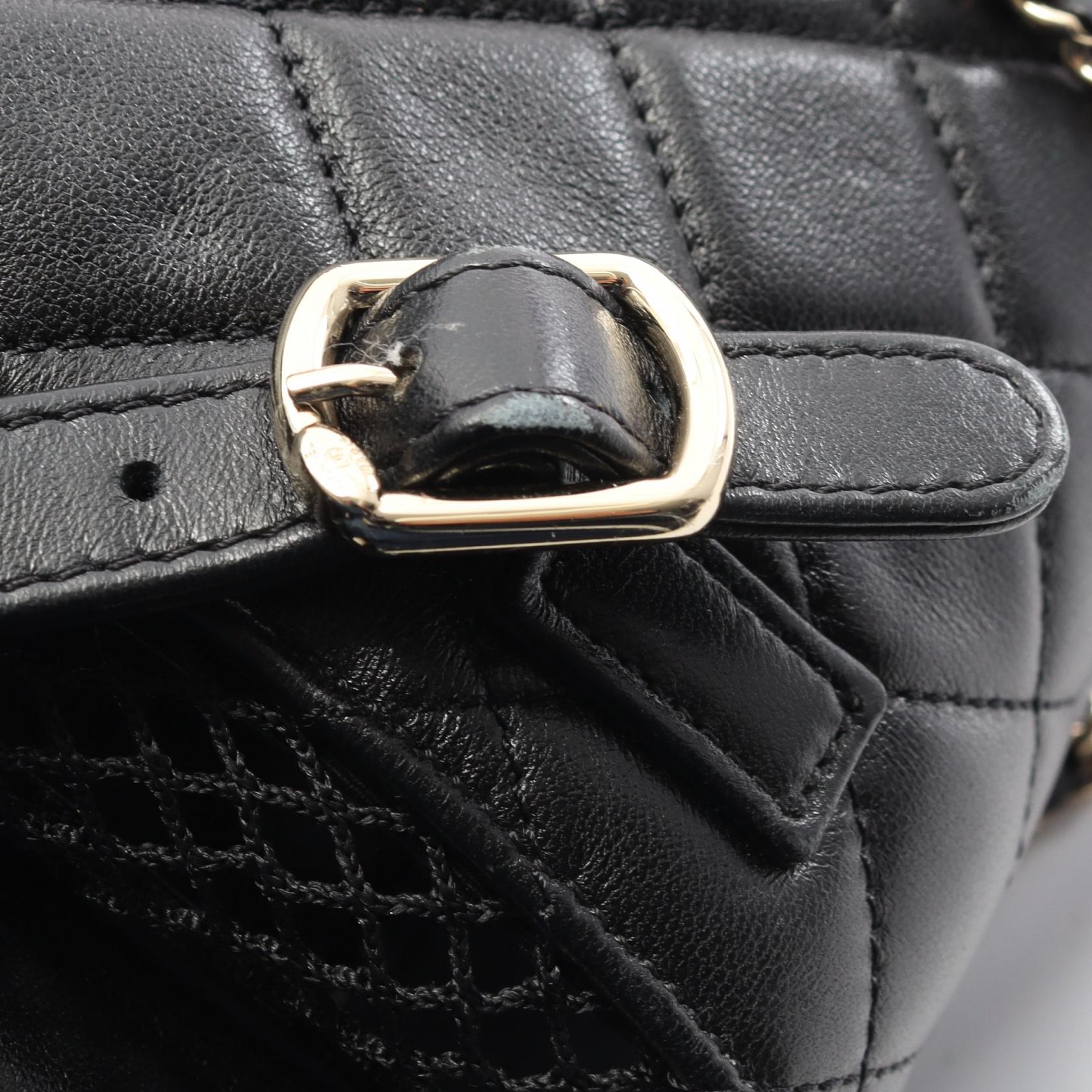 マトラッセ バックパック リュックサック ラムスキン ブラック ゴールド金具 メッシュ シャネル バッグ CHANEL