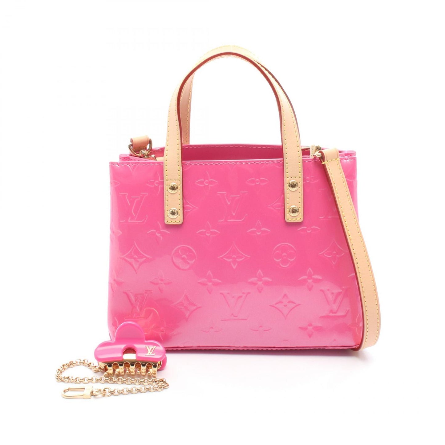 リードPM モノグラムヴェルニ ネオンピンク ハンドバッグ レザー ピンク 2WAY ルイヴィトン バッグ LOUIS VUITTON