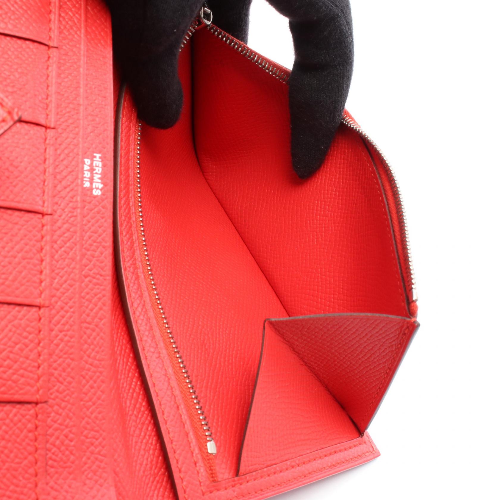 ベアンスフレ ルージュトマト 二つ折り長財布 ヴォーエプソン レッド