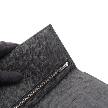 ベアンスフレ 二つ折り長財布 ヴォーエプソン ブラック ブラック金具 U刻印 エルメス 財布・小物 HERMES