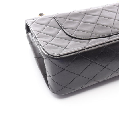 マトラッセ Wフラップ Wチェーンショルダーバッグ ラムスキン ブラック ゴールド金具 シャネル バッグ CHANEL