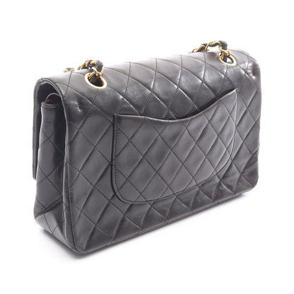 マトラッセ Wフラップ Wチェーンショルダーバッグ ラムスキン ブラック ゴールド金具 シャネル バッグ CHANEL