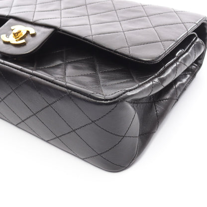 マトラッセ Wフラップ Wチェーンショルダーバッグ ラムスキン ブラック ゴールド金具 シャネル バッグ CHANEL