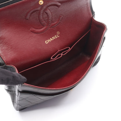 マトラッセ Wフラップ Wチェーンショルダーバッグ ラムスキン ブラック ゴールド金具 シャネル バッグ CHANEL