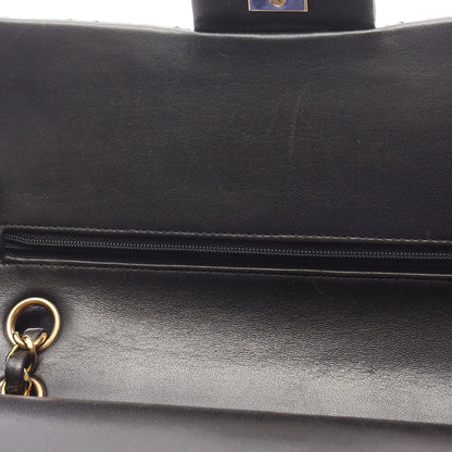 マトラッセ Wフラップ Wチェーンショルダーバッグ ラムスキン ブラック ゴールド金具 シャネル バッグ CHANEL