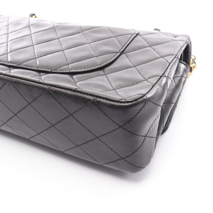 マトラッセ Wフラップ Wチェーンショルダーバッグ ラムスキン ブラック ゴールド金具 シャネル バッグ CHANEL