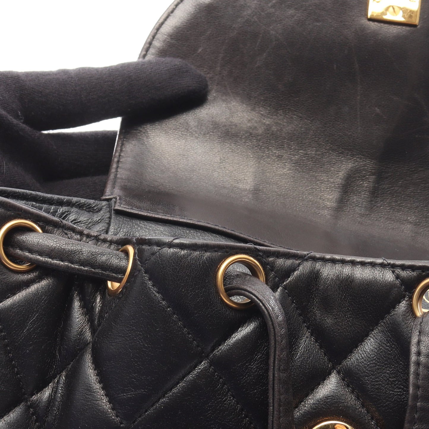 マトラッセ バックパック リュックサック ラムスキン ブラック ゴールド金具 シャネル バッグ CHANEL