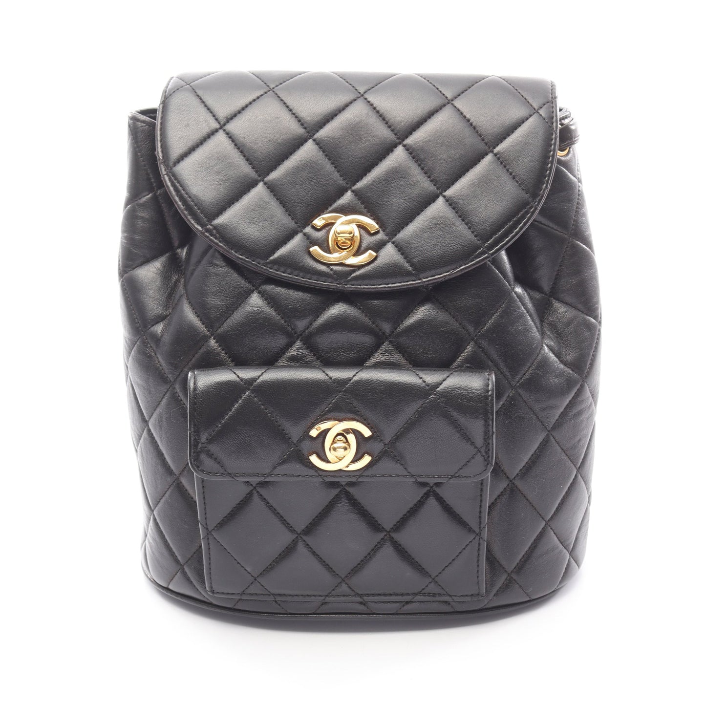 マトラッセ バックパック リュックサック ラムスキン ブラック ゴールド金具 シャネル バッグ CHANEL