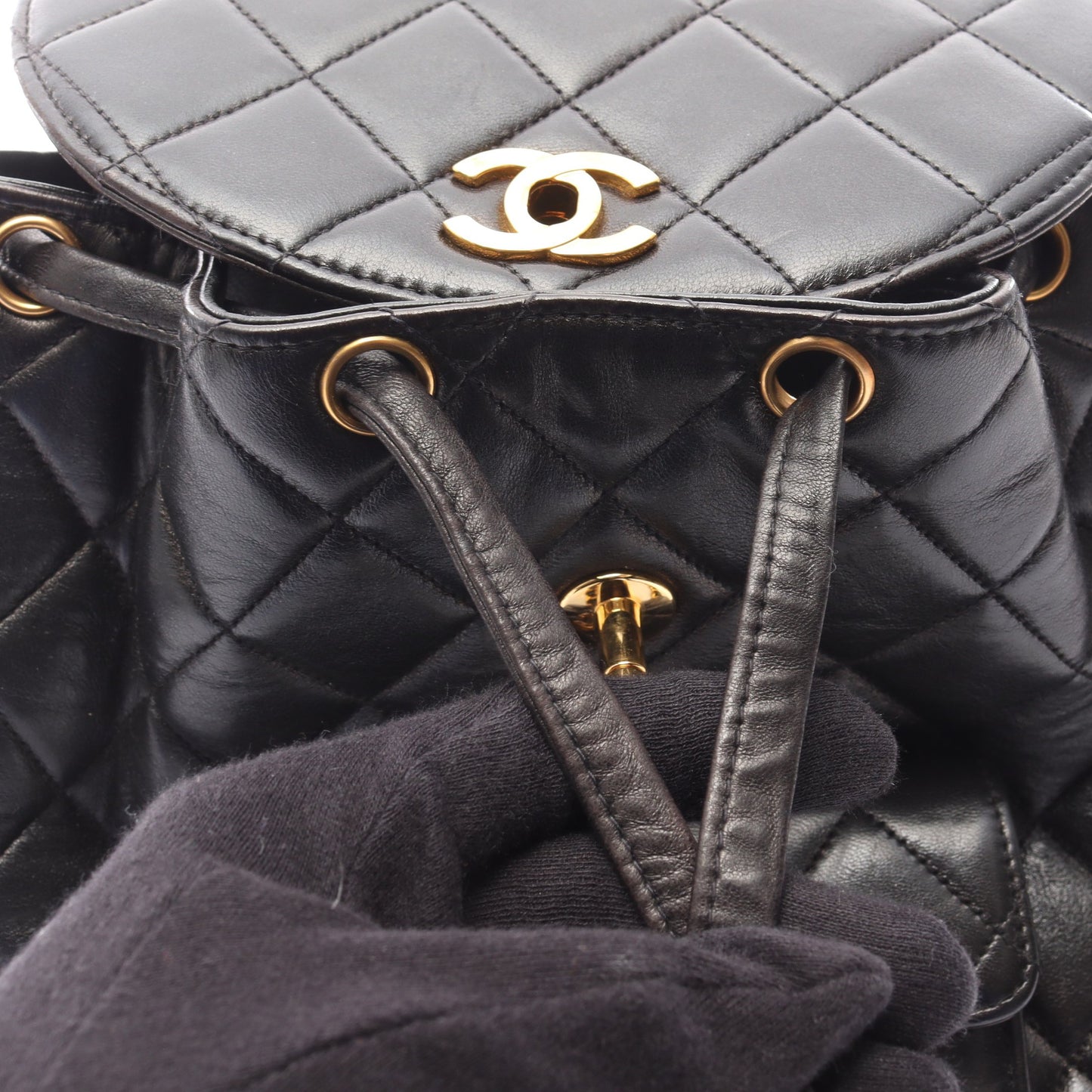 マトラッセ バックパック リュックサック ラムスキン ブラック ゴールド金具 シャネル バッグ CHANEL