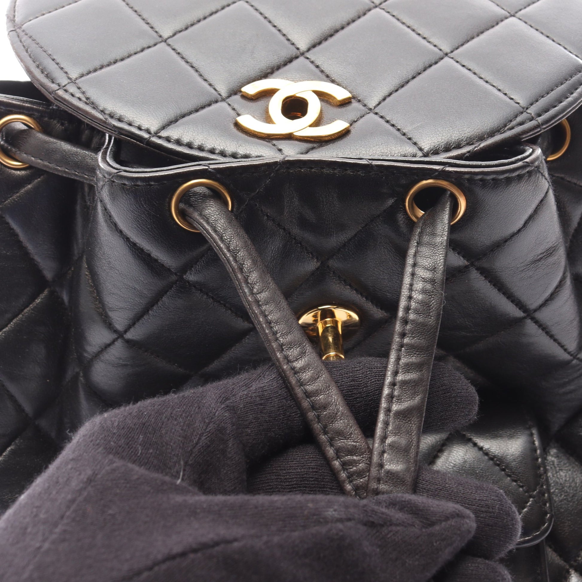 マトラッセ バックパック リュックサック ラムスキン ブラック ゴールド金具 シャネル バッグ CHANEL