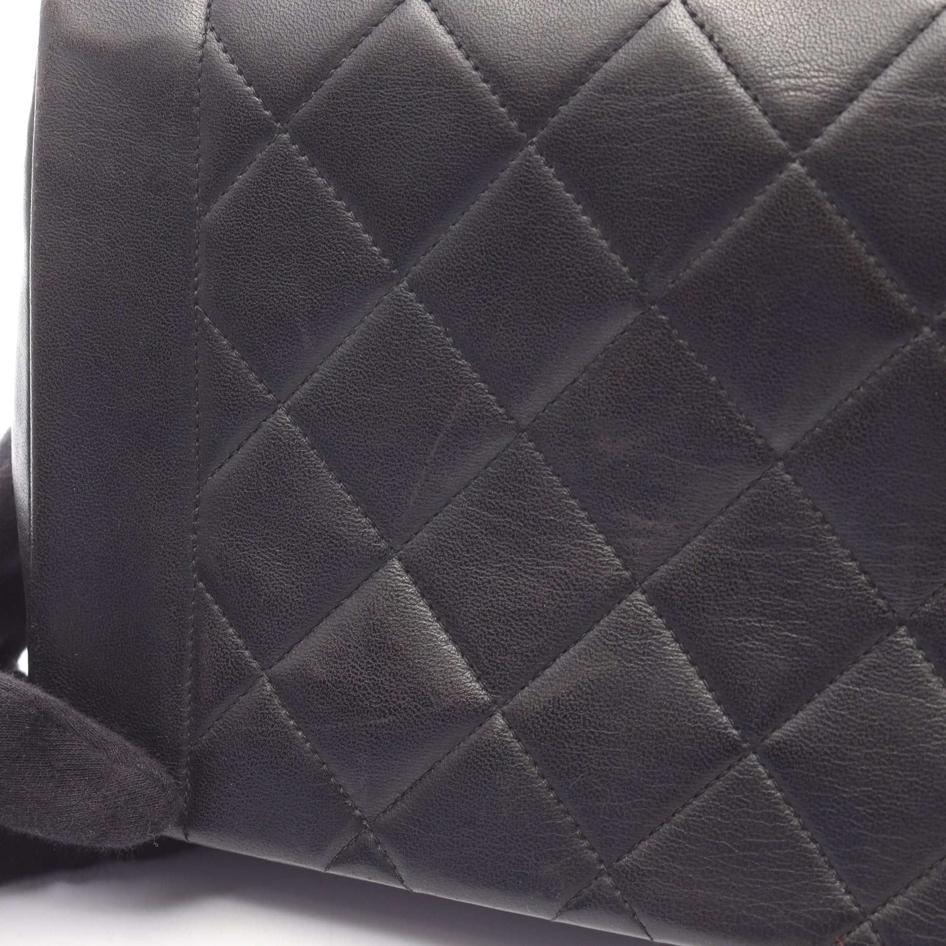 マトラッセ ダイアナフラップ チェーンショルダーバッグ ラムスキン ブラック ゴールド金具 シャネル バッグ CHANEL