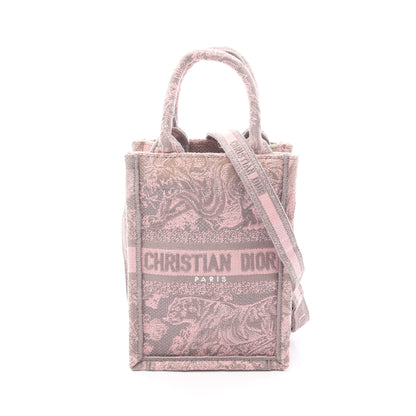 BOOK TOTE ブックトート バーティカルバッグ ミニ ハンドバッグ キャンバス ピンク グレーベージュ 2WAY クリスチャンディオール バッグ Christian Dior