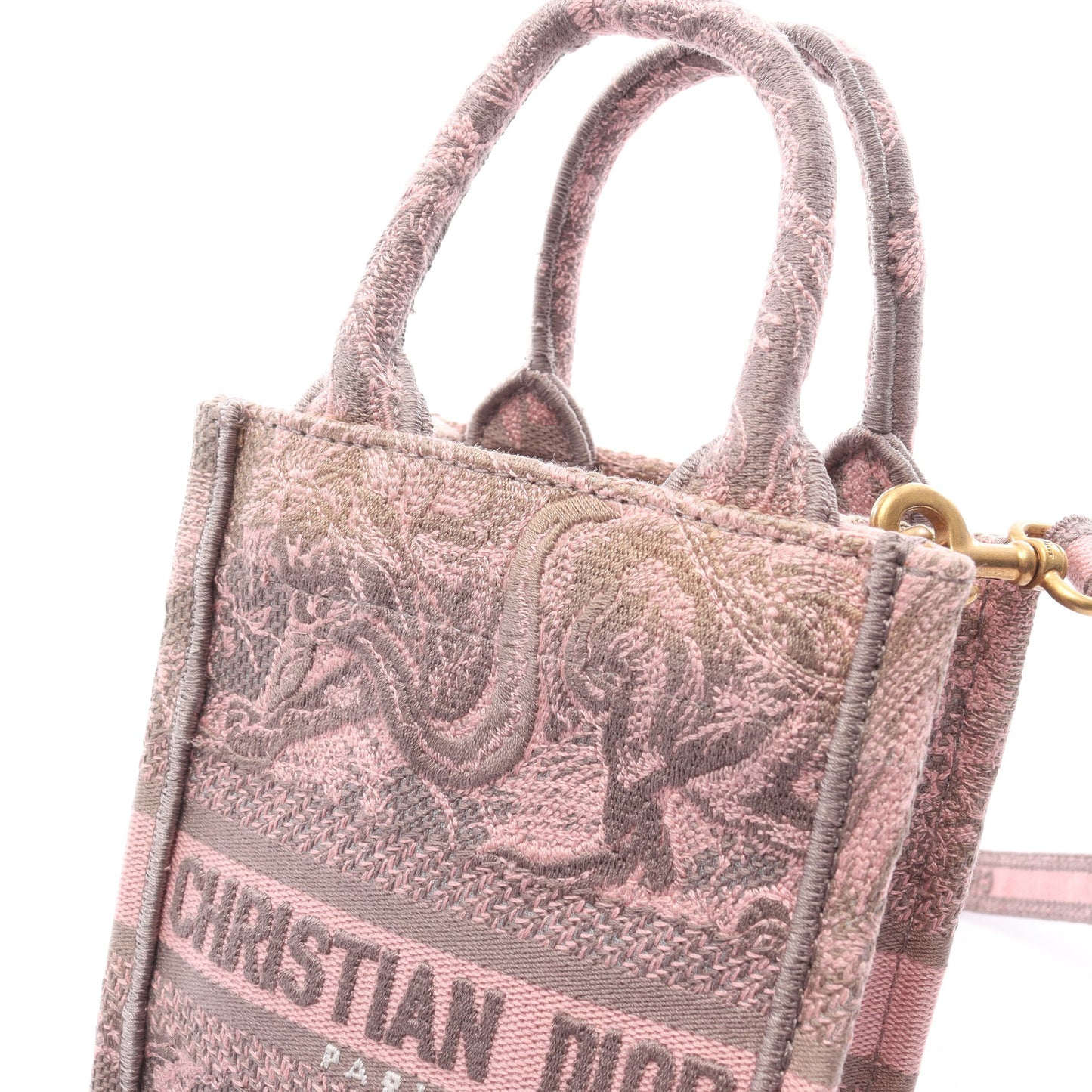 BOOK TOTE ブックトート バーティカルバッグ ミニ ハンドバッグ キャンバス ピンク グレーベージュ 2WAY クリスチャンディオール バッグ Christian Dior