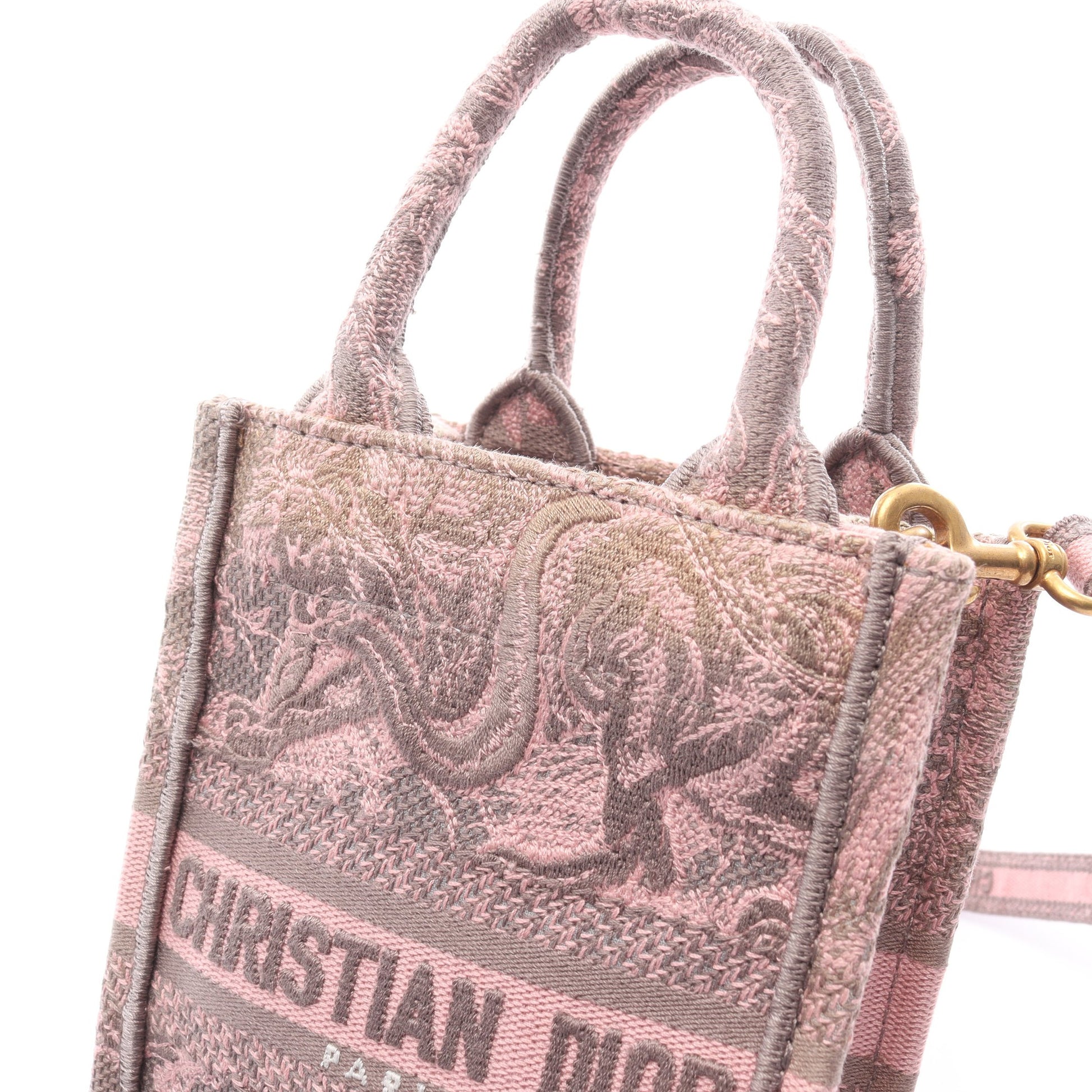 BOOK TOTE ブックトート バーティカルバッグ ミニ ハンドバッグ キャンバス ピンク グレーベージュ 2WAY クリスチャンディオール バッグ Christian Dior