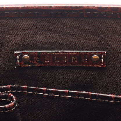 ブギーバッグ マカダム ハンドバッグ キャンバス レザー ピンクベージュ ダークブラウン 型押し セリーヌ バッグ CELINE
