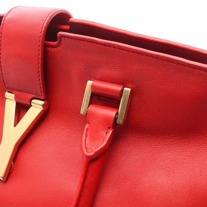 Yライン カバス ハンドバッグ レザー レッド サンローランパリ バッグ SAINT LAURENT PARIS