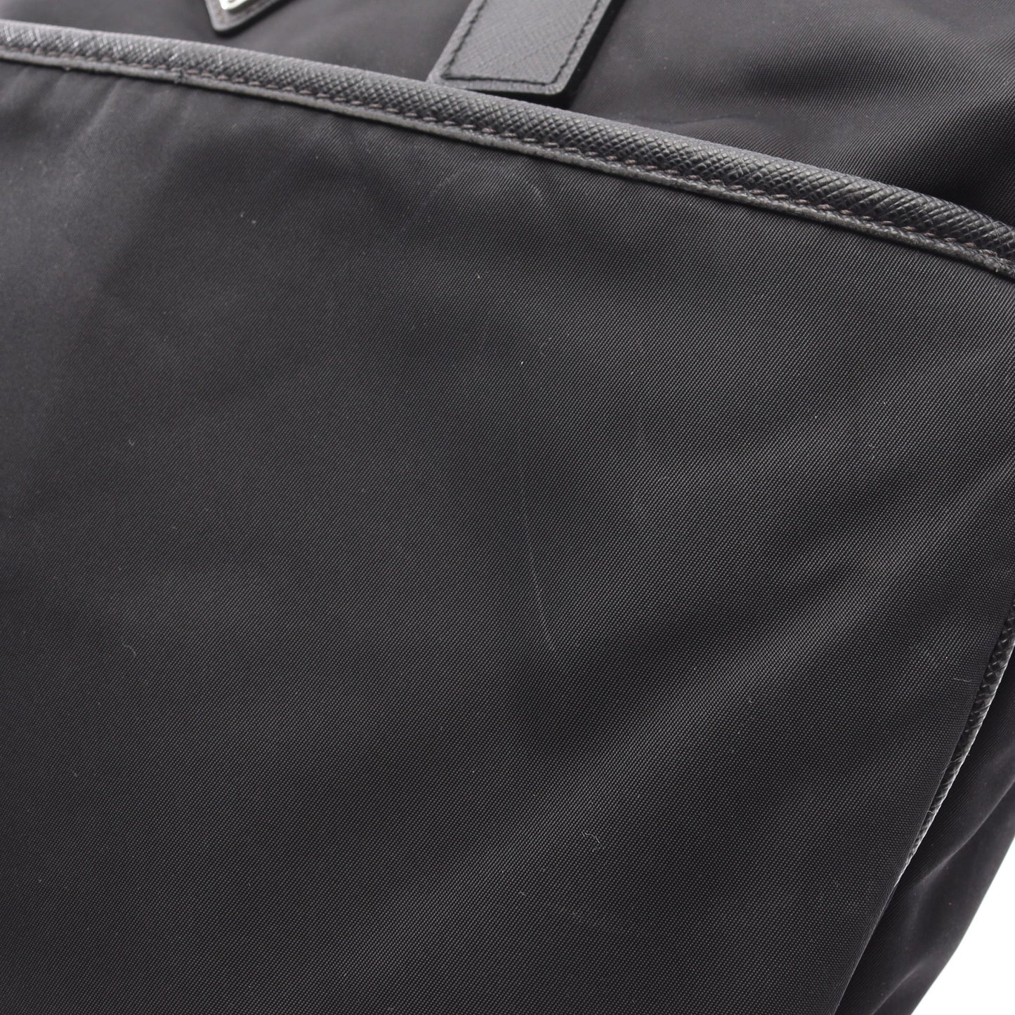 ハンドバッグ ナイロン サフィアーノレザー ブラック 三角プレート 2WAY プラダ バッグ PRADA