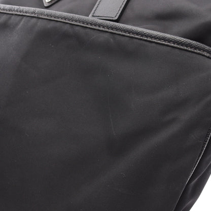 ハンドバッグ ナイロン サフィアーノレザー ブラック 三角プレート 2WAY プラダ バッグ PRADA