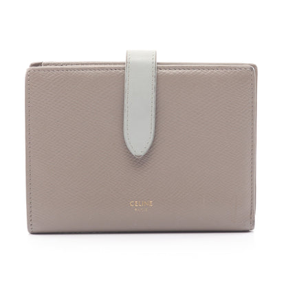 ミディアムストラップウォレット 二つ折り財布 レザー グレーブラウン ブルーグレー セリーヌ 財布・小物 CELINE