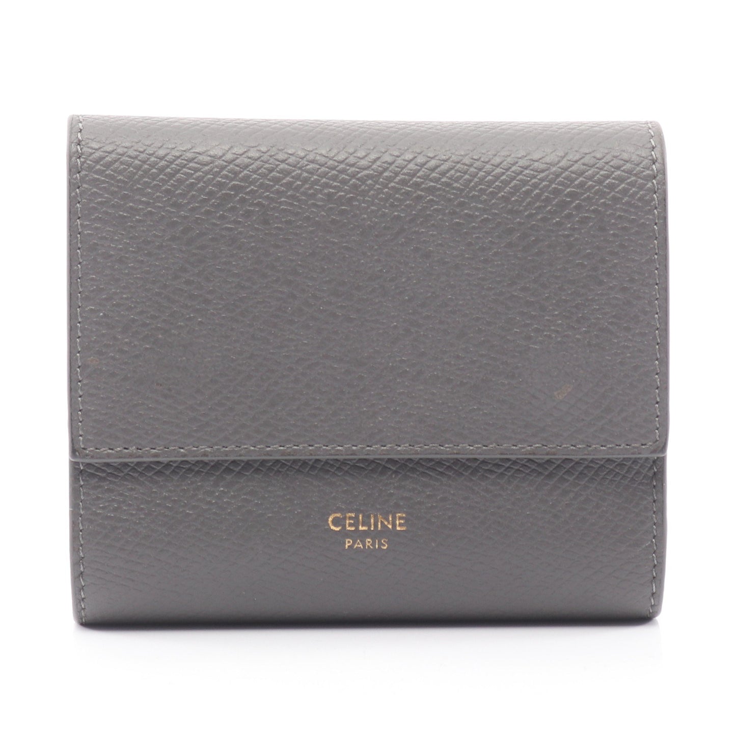 スモール トリフォールドウォレット 三つ折り財布 レザー グレー セリーヌ 財布・小物 CELINE