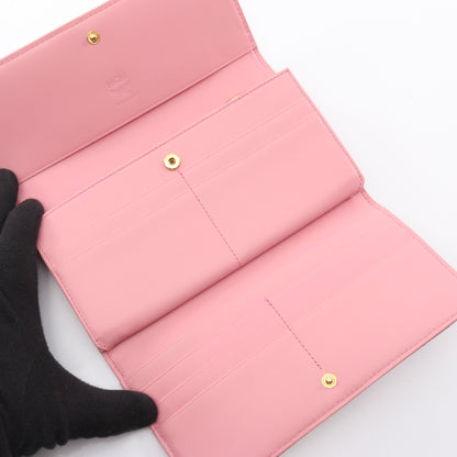 ヴィセトス 二つ折り長財布 PVC レザー ベージュ ピンク エムシーエム 財布・小物 MCM