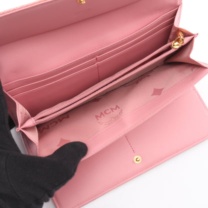 ヴィセトス 二つ折り長財布 PVC レザー ベージュ ピンク エムシーエム 財布・小物 MCM