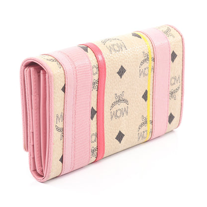 ヴィセトス 二つ折り長財布 PVC レザー ベージュ ピンク エムシーエム 財布・小物 MCM