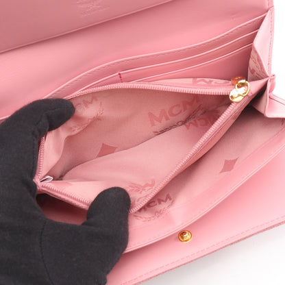 ヴィセトス 二つ折り長財布 PVC レザー ベージュ ピンク エムシーエム 財布・小物 MCM