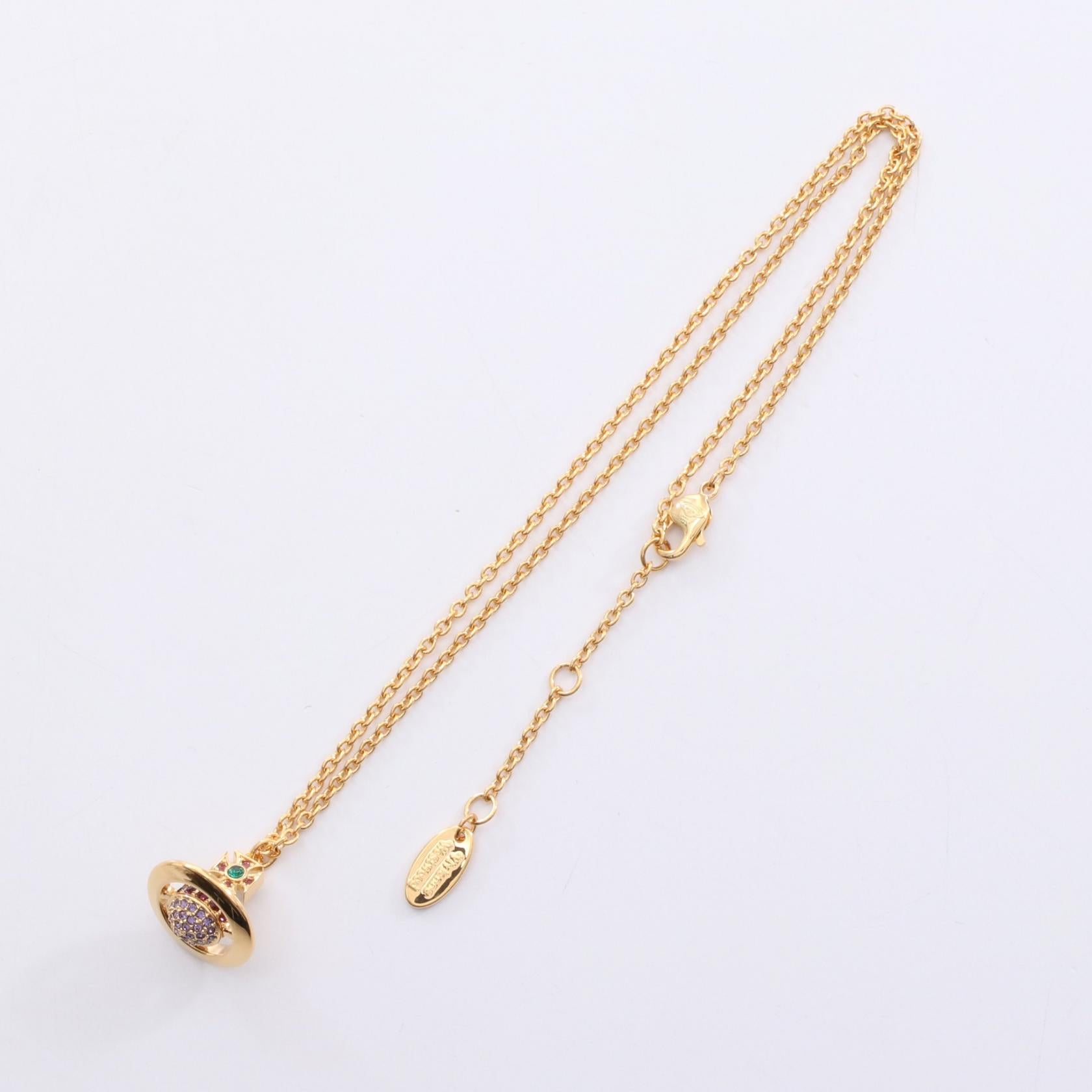 KIKA ORB ネックレス GP（ゴールドメッキ） ラインストーン ゴールド マルチカラー ヴィヴィアンウエストウッド アクセサリー Vivienne Westwood