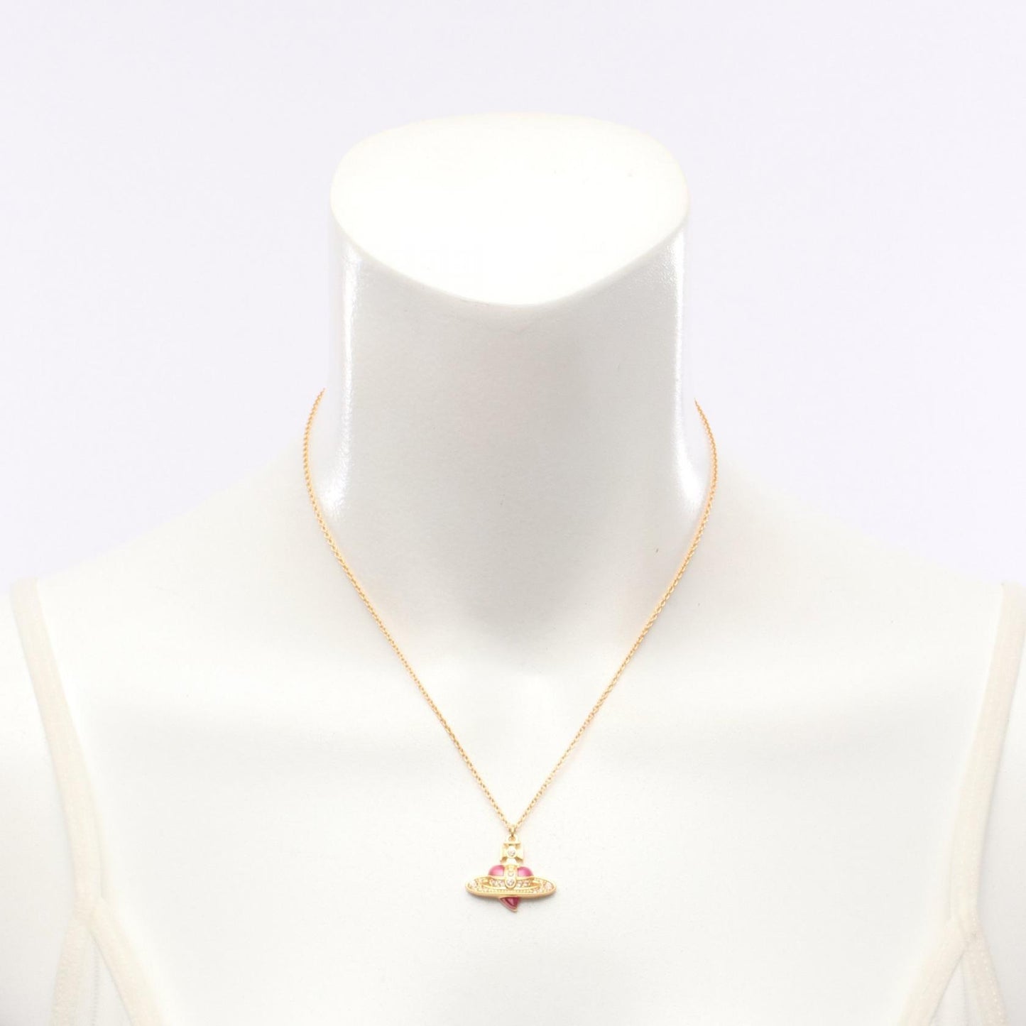 DIAMANTE HEART ネックレス GP（ゴールドメッキ） ラインストーン ゴールド ピンク クリア ヴィヴィアンウエストウッド アクセサリー Vivienne Westwood
