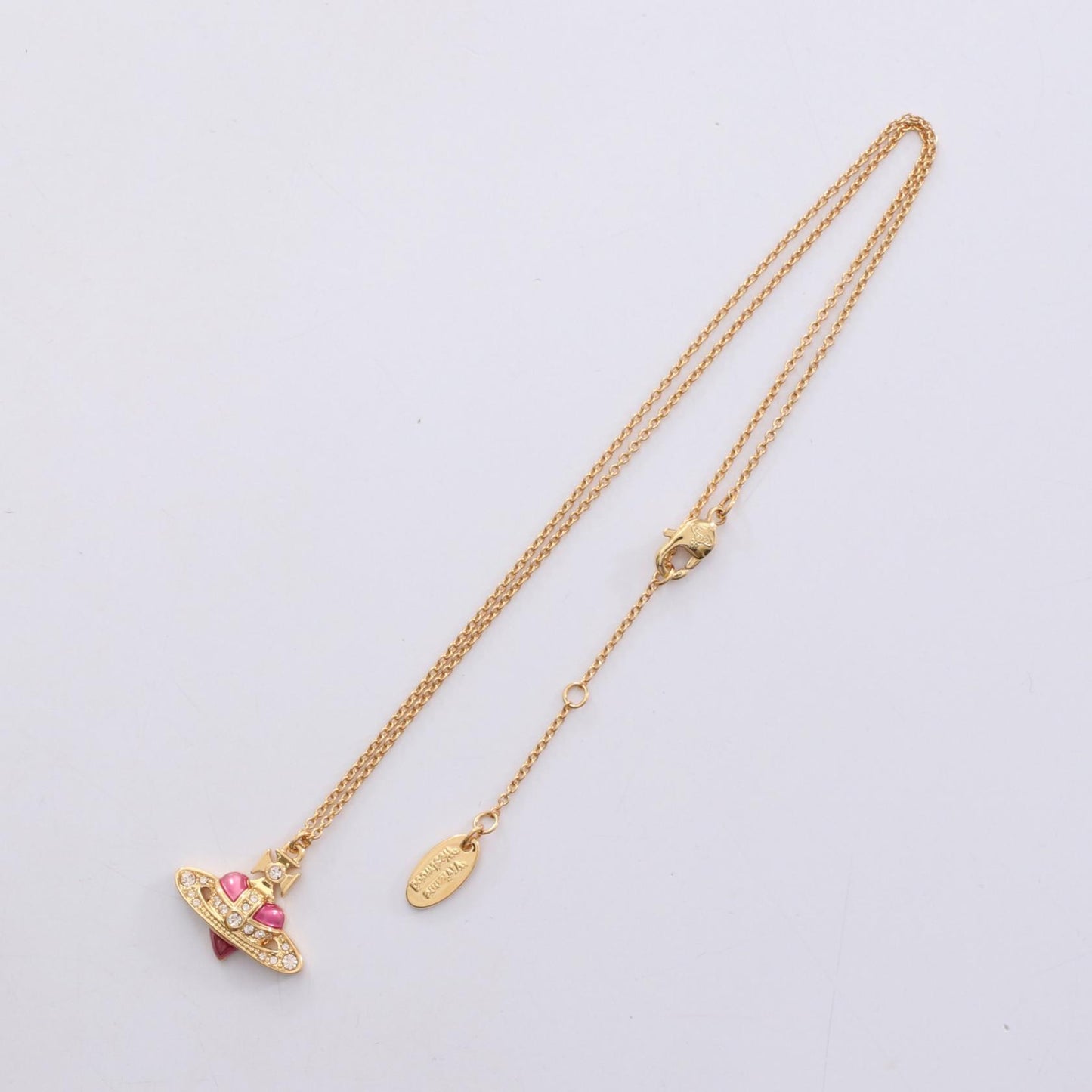 DIAMANTE HEART ネックレス GP（ゴールドメッキ） ラインストーン ゴールド ピンク クリア ヴィヴィアンウエストウッド アクセサリー Vivienne Westwood
