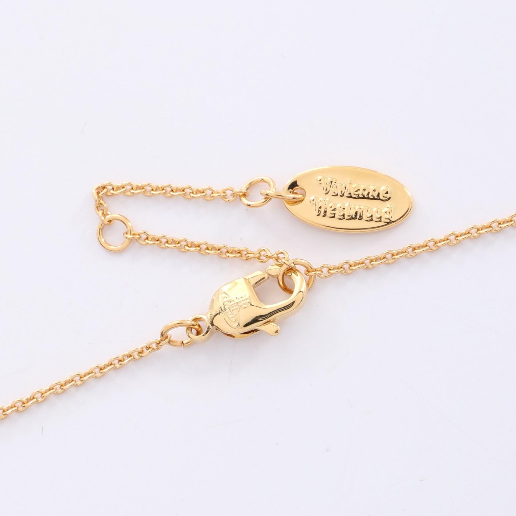 DIAMANTE HEART ネックレス GP（ゴールドメッキ） ラインストーン ゴールド ピンク クリア ヴィヴィアンウエストウッド アクセサリー Vivienne Westwood