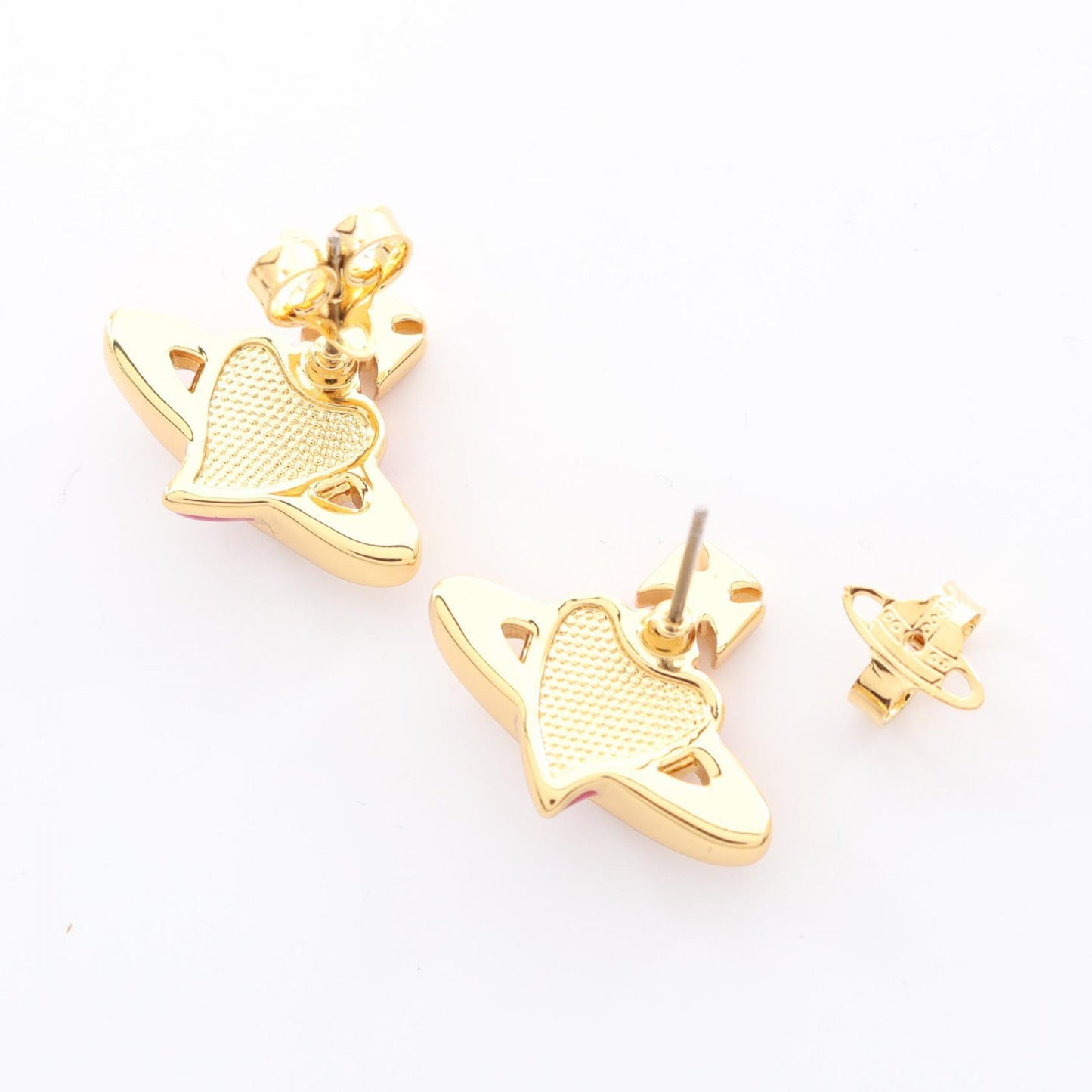 NEW DIAMANTE HEART ピアス GP（ゴールドメッキ） ラインストーン ゴールド ピンク クリア ヴィヴィアンウエストウッド アクセサリー Vivienne Westwood
