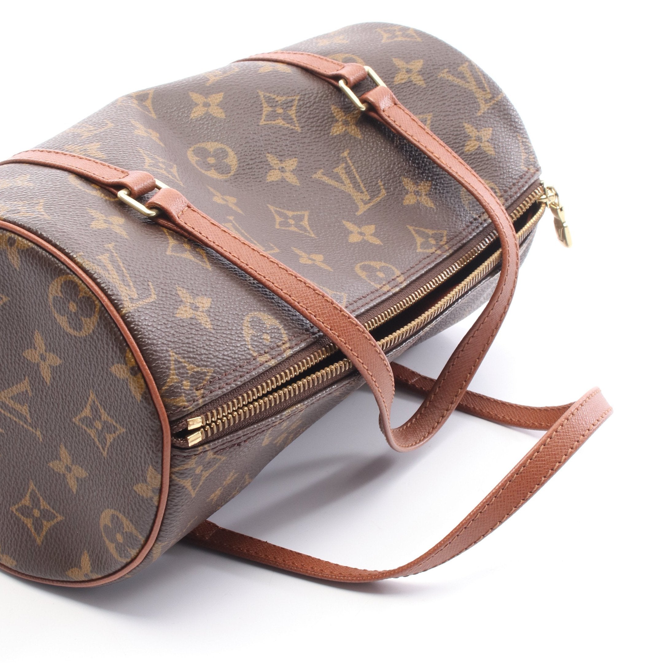 パピヨン26 モノグラム 旧型 ハンドバッグ PVC レザー ブラウン ルイ