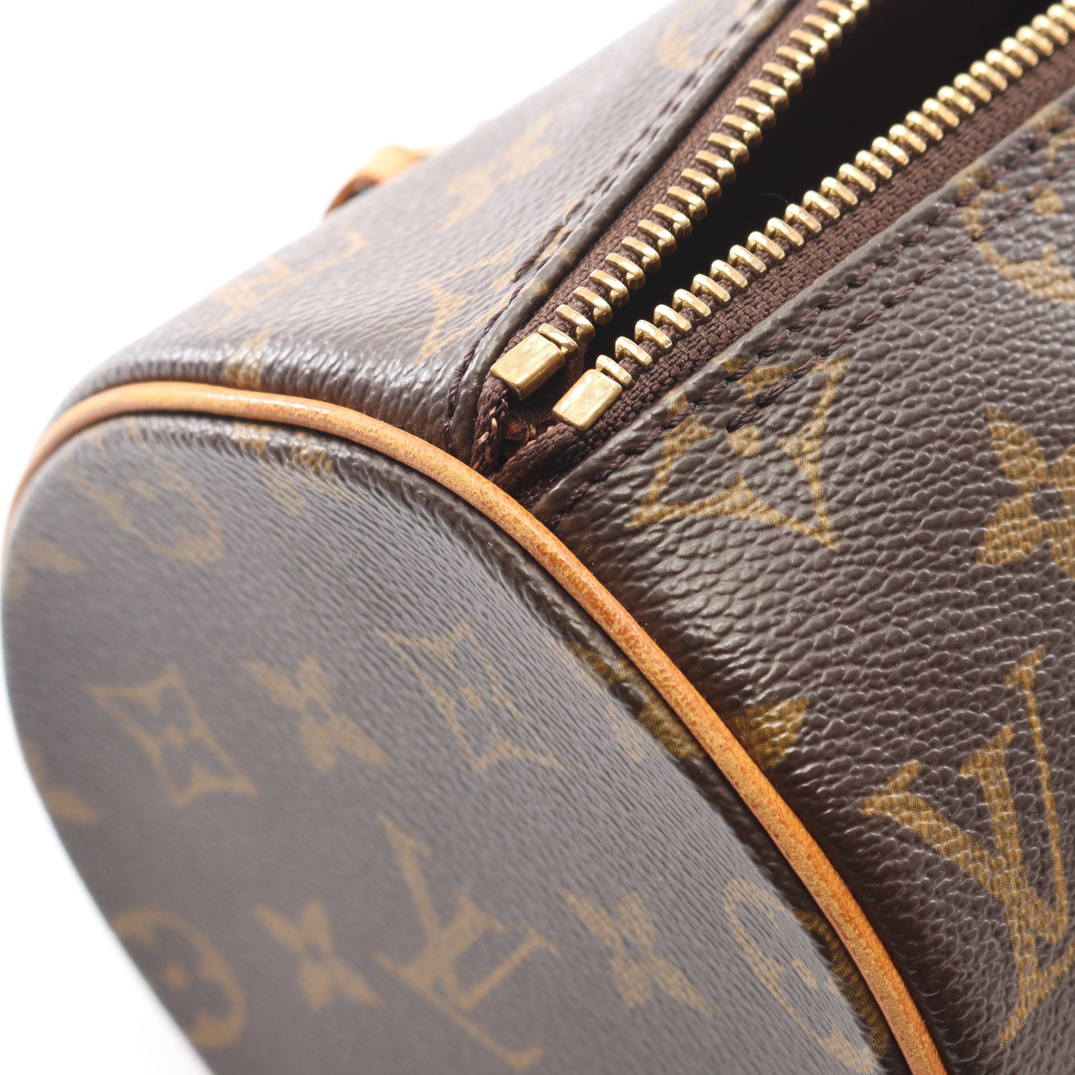 パピヨン26 モノグラム ハンドバッグ PVC レザー ブラウン ルイ