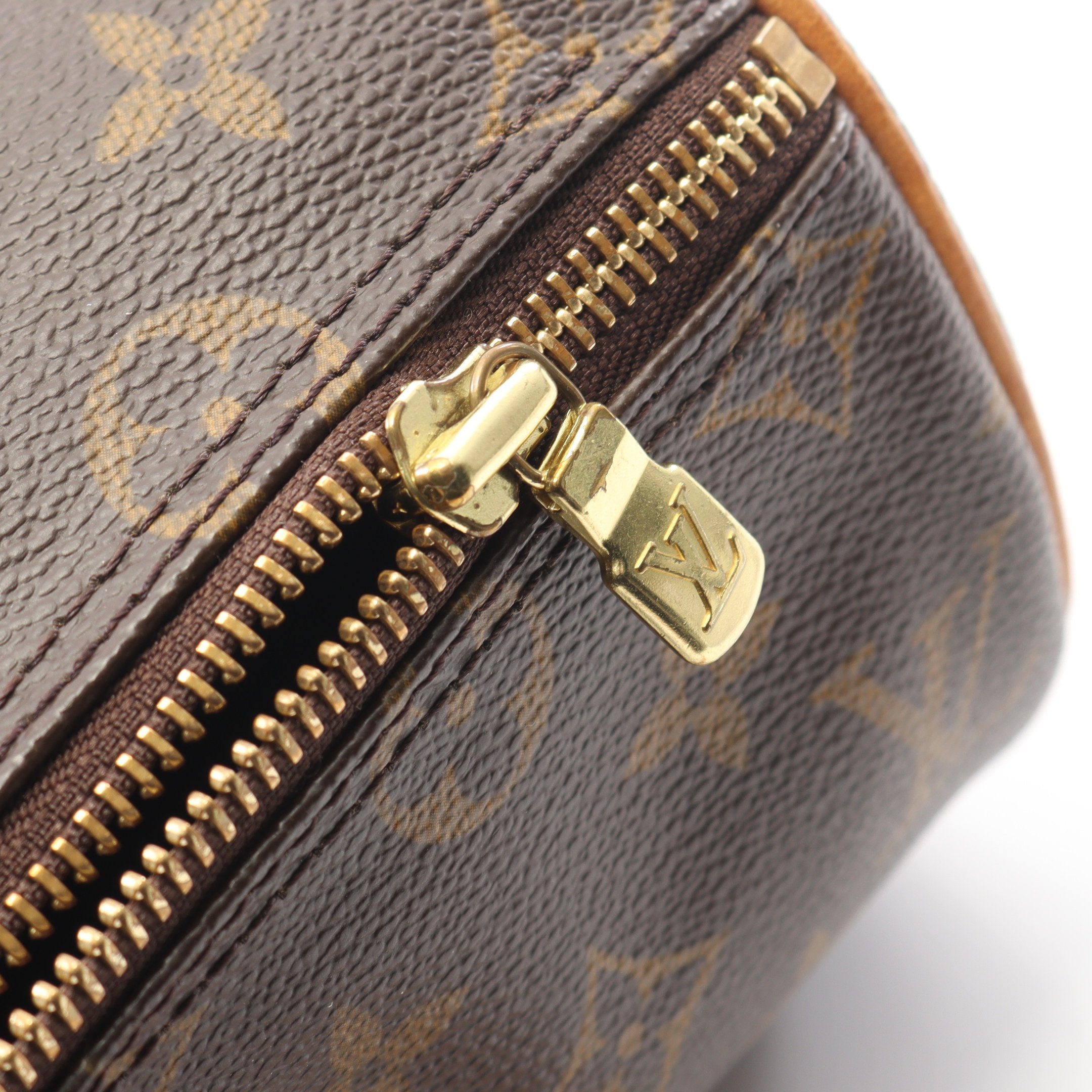 パピヨン26 モノグラム ハンドバッグ PVC レザー ブラウン ルイ