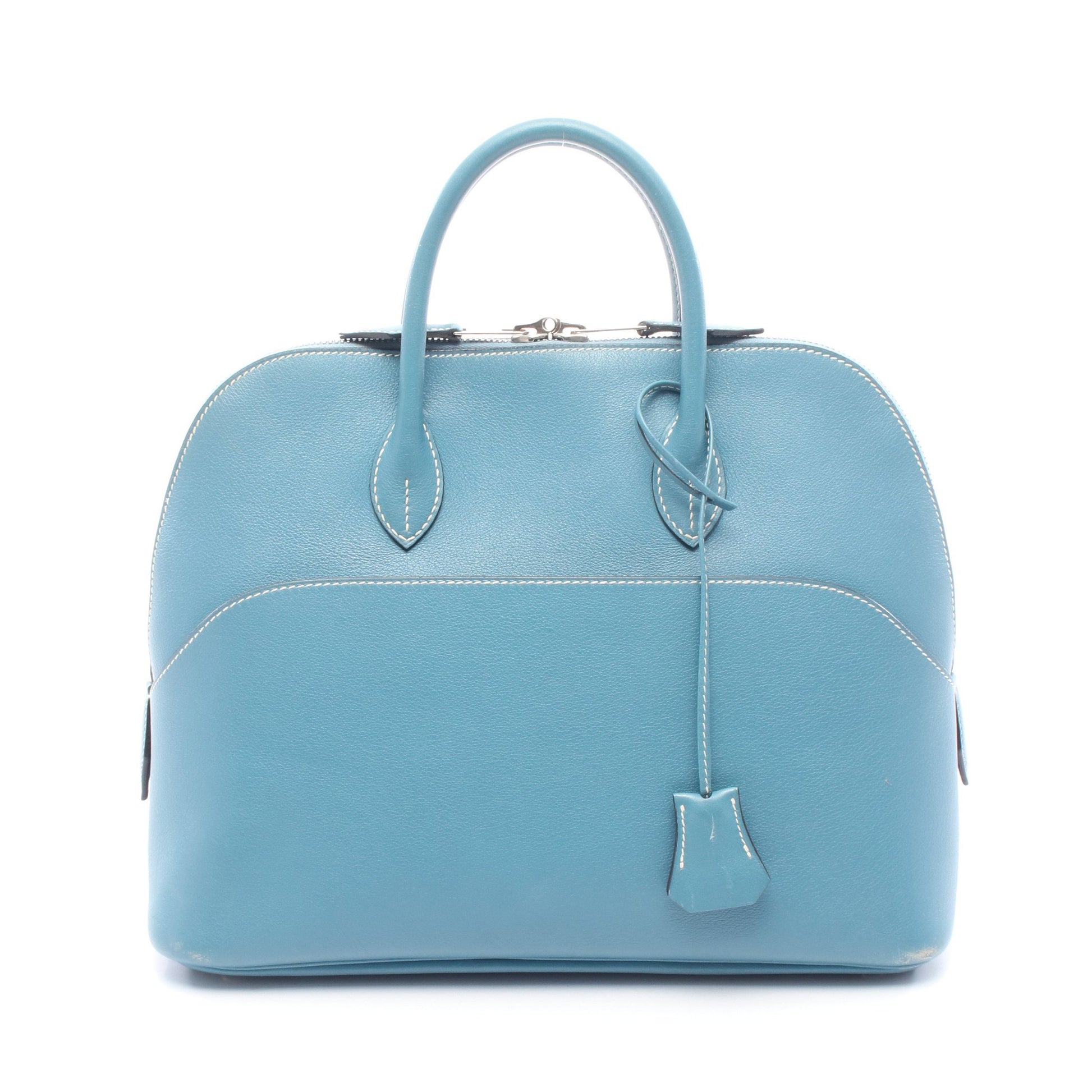 ボリード1923 30 ブルージーン ハンドバッグ ヴォーガリバー ブルー シルバー金具 □J刻印 エルメス バッグ HERMES