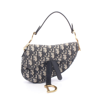 SADDLE サドル オブリーク ハンドバッグ キャンバス レザー ネイビー ベージュ クリスチャンディオール バッグ Christian Dior