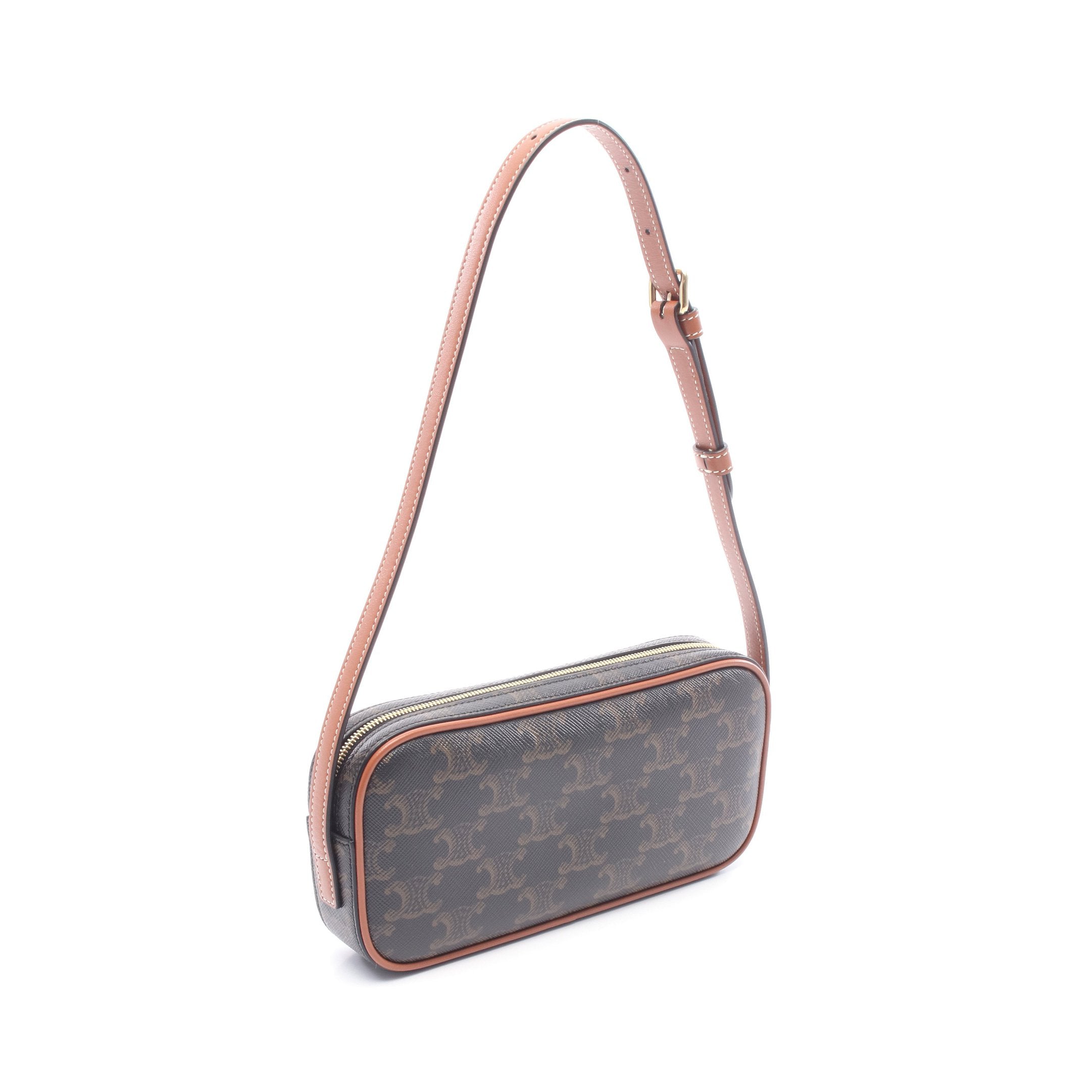 CELINE セリーヌ　トリオンフ　PVCレザー　カチューシャ 中古・古着通販】CELINE (セリーヌ) トリオンフカチューシャ ブラウン