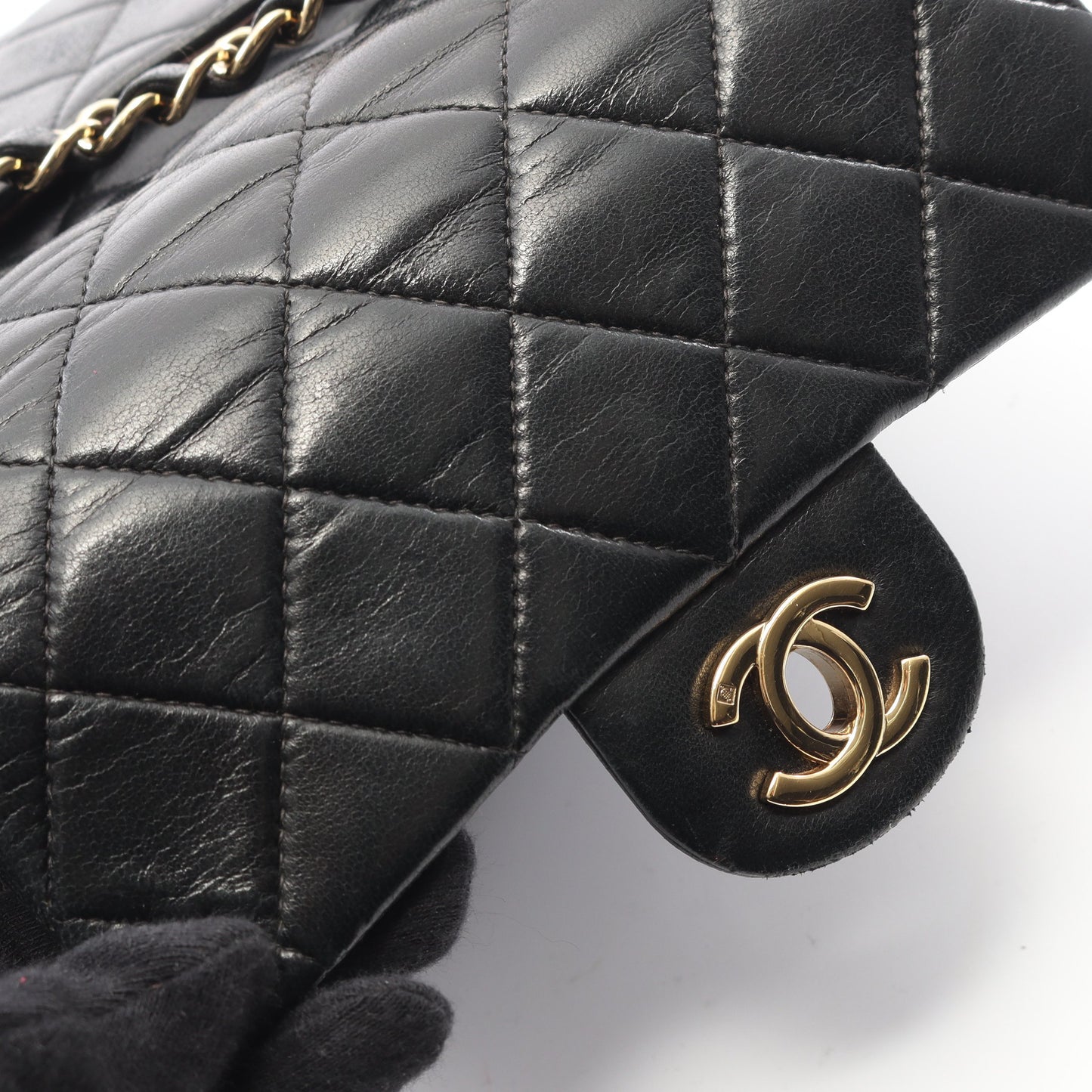 ミニマトラッセ チェーンショルダーバッグ ラムスキン ブラック ゴールド金具 シャネル バッグ CHANEL