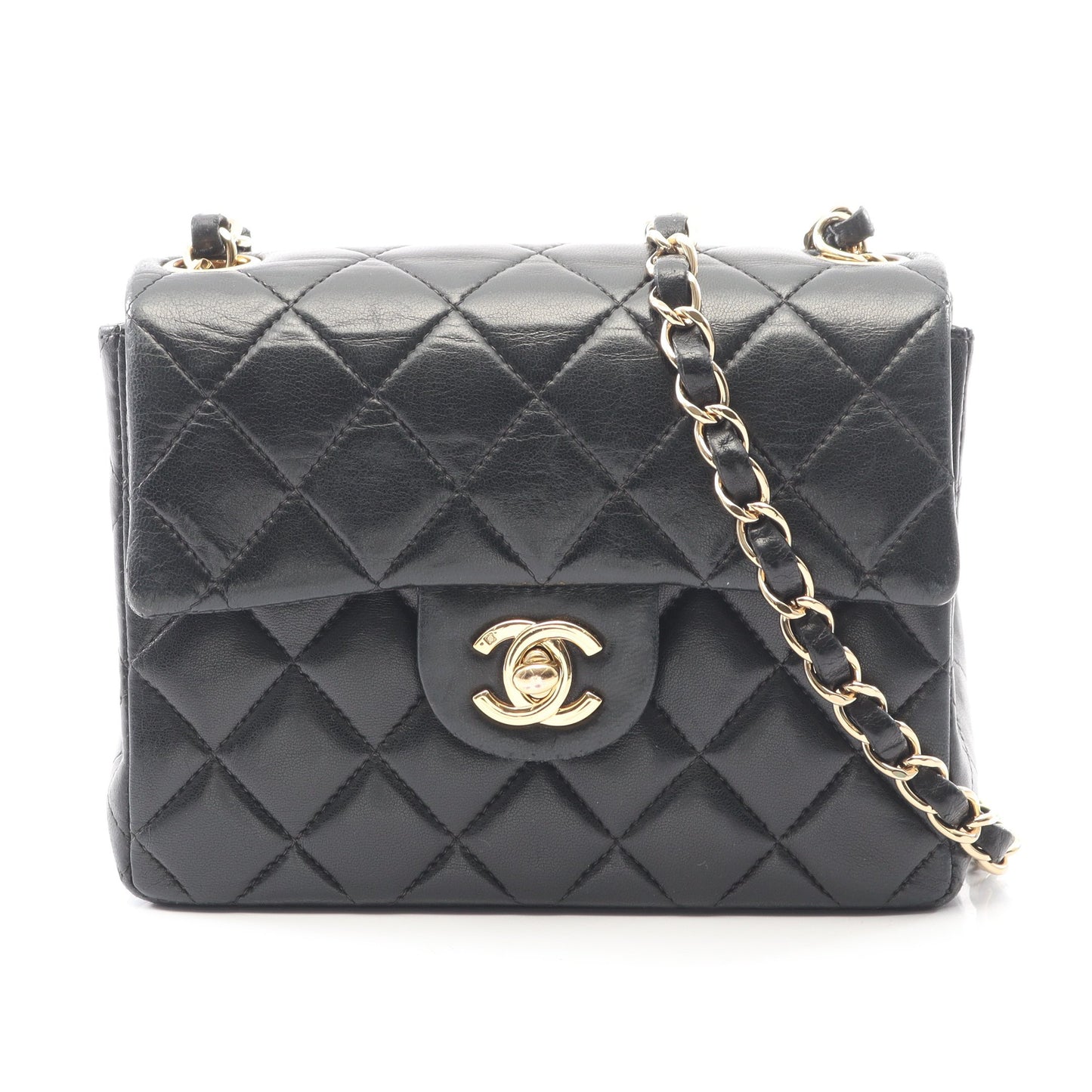 ミニマトラッセ チェーンショルダーバッグ ラムスキン ブラック ゴールド金具 シャネル バッグ CHANEL