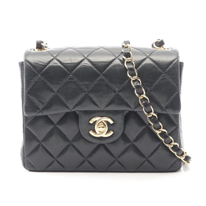 ミニマトラッセ チェーンショルダーバッグ ラムスキン ブラック ゴールド金具 シャネル バッグ CHANEL