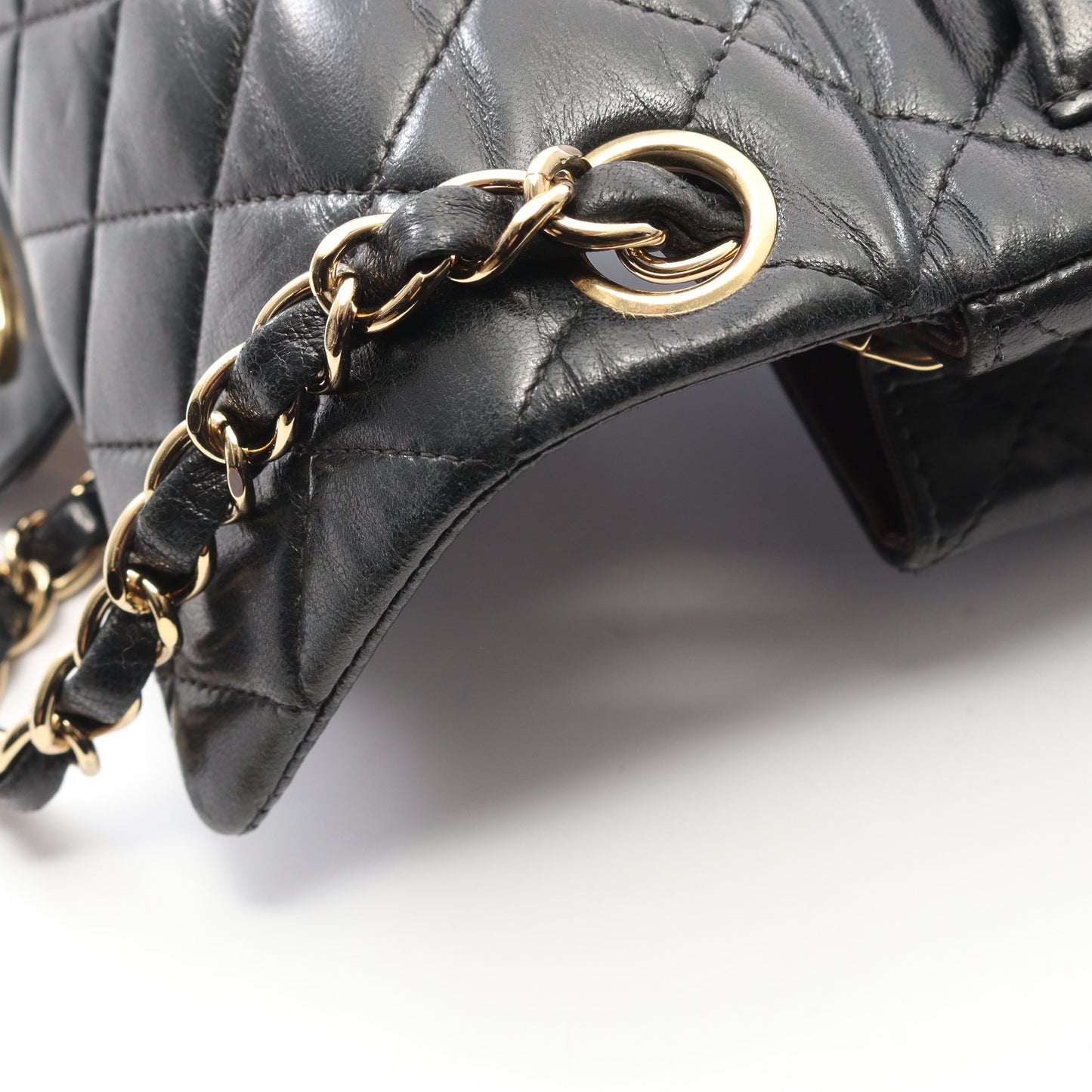 ミニマトラッセ チェーンショルダーバッグ ラムスキン ブラック ゴールド金具 シャネル バッグ CHANEL
