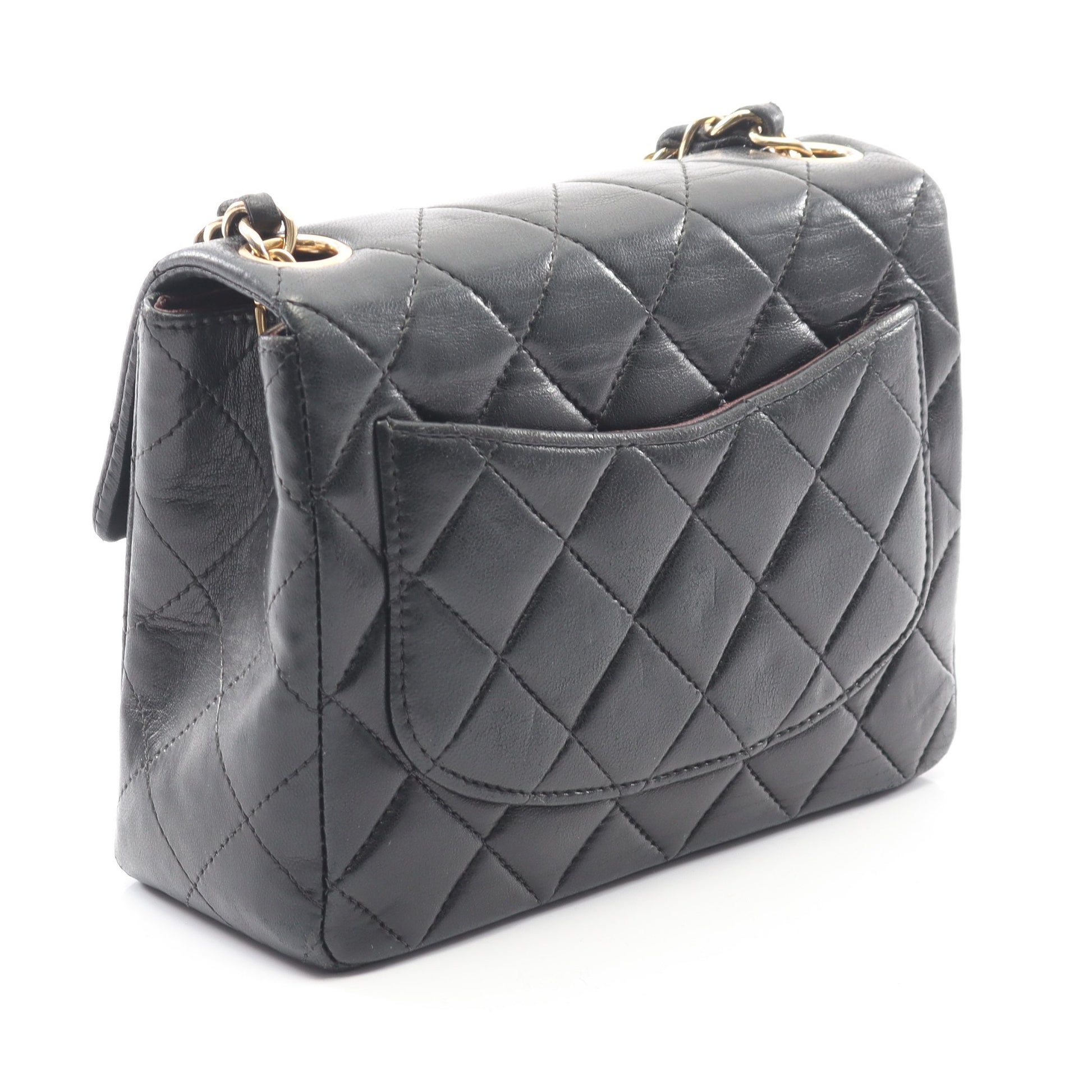 ミニマトラッセ チェーンショルダーバッグ ラムスキン ブラック ゴールド金具 シャネル バッグ CHANEL