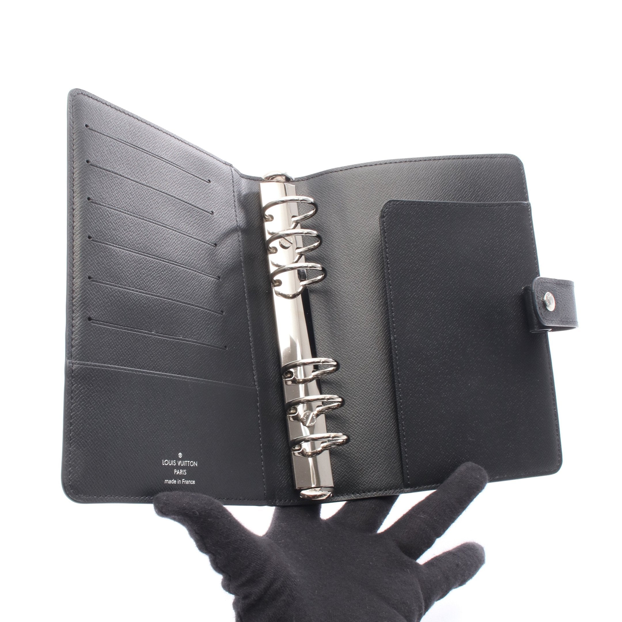 アジェンダMM ダミエグラフィット 手帳カバー PVC ブラック ルイ