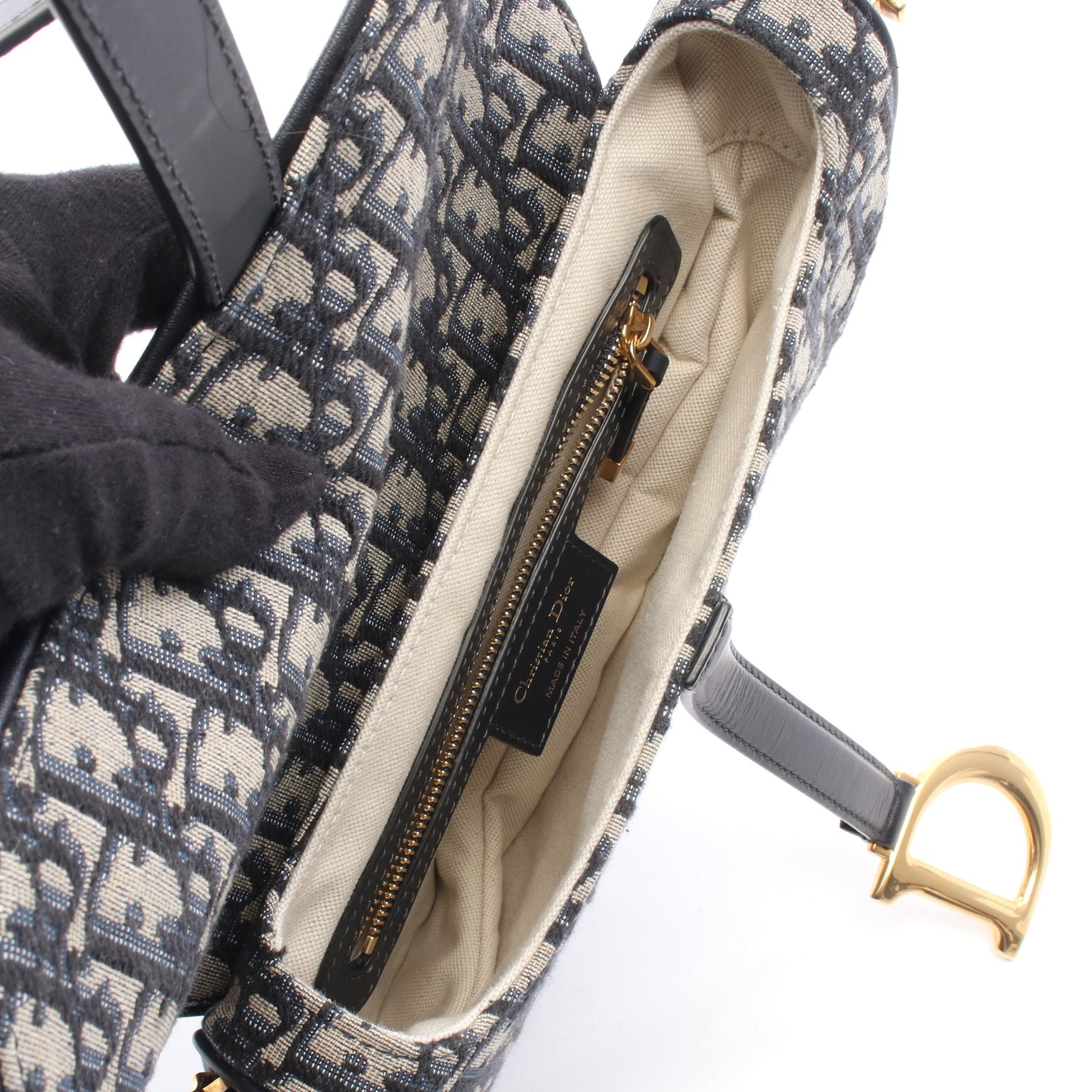 SADDLE サドル オブリーク ワンショルダーバッグ キャンバス レザー ネイビー ベージュ 2WAY クリスチャンディオール バッグ Christian Dior