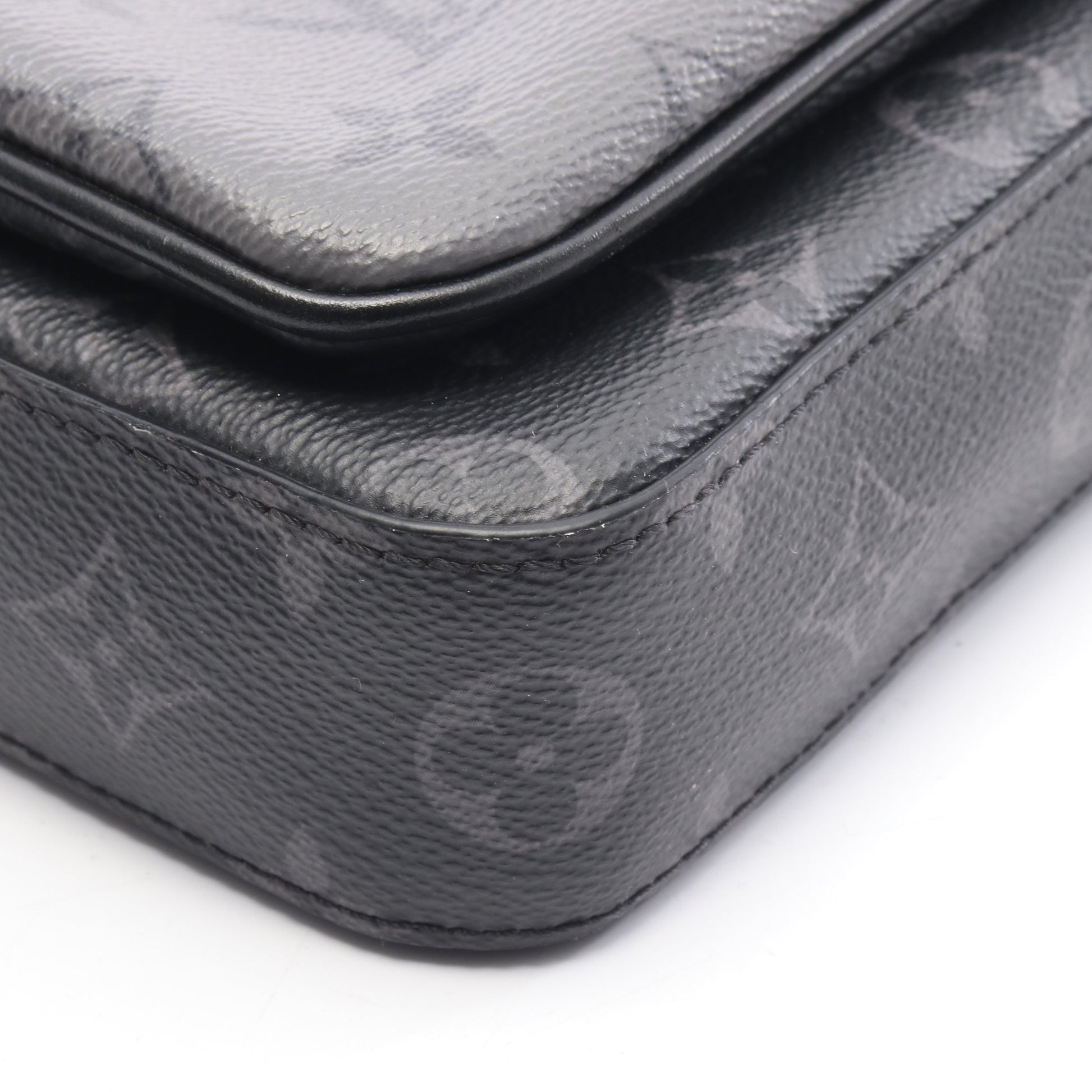 トリオ メッセンジャー モノグラム エクリプス ショルダーバッグ PVC レザー ブラック グレー ルイヴィトン バッグ LOUIS VUITTON